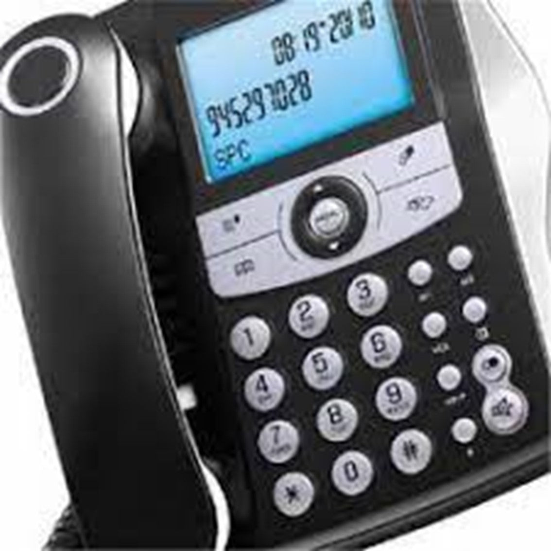 Teléfono fijo SPC elegance id negro pantalla ilum. · 8 melodias · 70 memorias · manos libres
