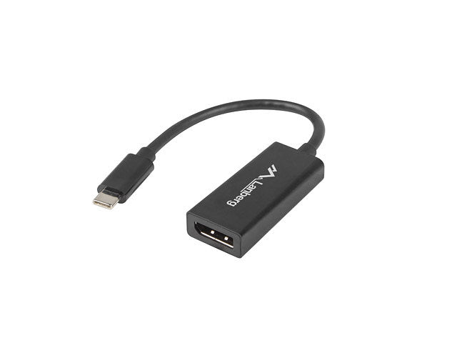 Adaptador USB Lanberg USB tipo c m 3.1 a displayport h 15cm negro