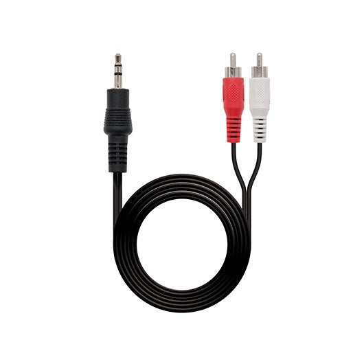 Cable Estéreo Nanocable 10.24.0303/ Jack 3.5 Macho - 2x RCA Macho/ 3m/ Negro
