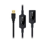 Cable Alargador USB 2.0 Nanocable 10.01.0212/ USB Macho - USB Hembra/ 10m/ Negro