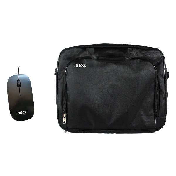 Maletin Nilox essential 2 + mouse ratón para portátil 15.6 pulgadas negro