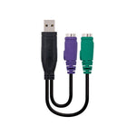 Adaptador USB a 2 x ps - 2 Nanocable 15cm · macho - hembra · negro