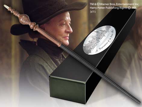 Replica the noble collection harry potter minerva mcgonagall varita con caja y placa de identificación