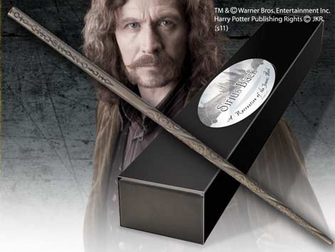 Replica the noble collection harry potter sirius black varita con caja y placa de identificación