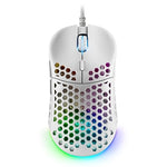 Mouse ratón mars gaming óptico USB 7 botones 12800ppp RGB blanco
