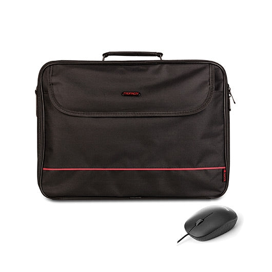Maletín + Ratón Monray Bureau Kit para Portátiles hasta 16"/ Negro