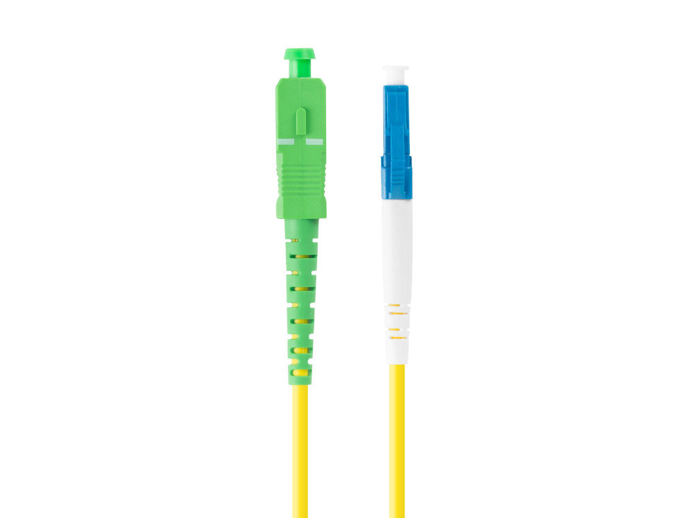 Latiguillo fibra óptica lc - upc a sc - apc Lanberg 2m mono simplex g657a1 lszh amarillo