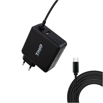 Cargador portátil TooQ tqlc - usbc65pd 65w USB tipo c negro power delivery 3.0