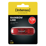 Memoria USB 2.0 Intenso rainbow 128GB rojo