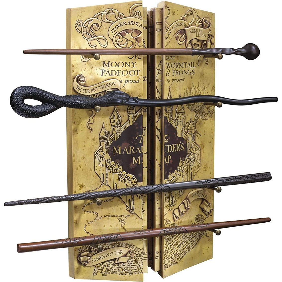 Replica the noble collection mapa del merodeador colección 4 varitas en expositor harry potter