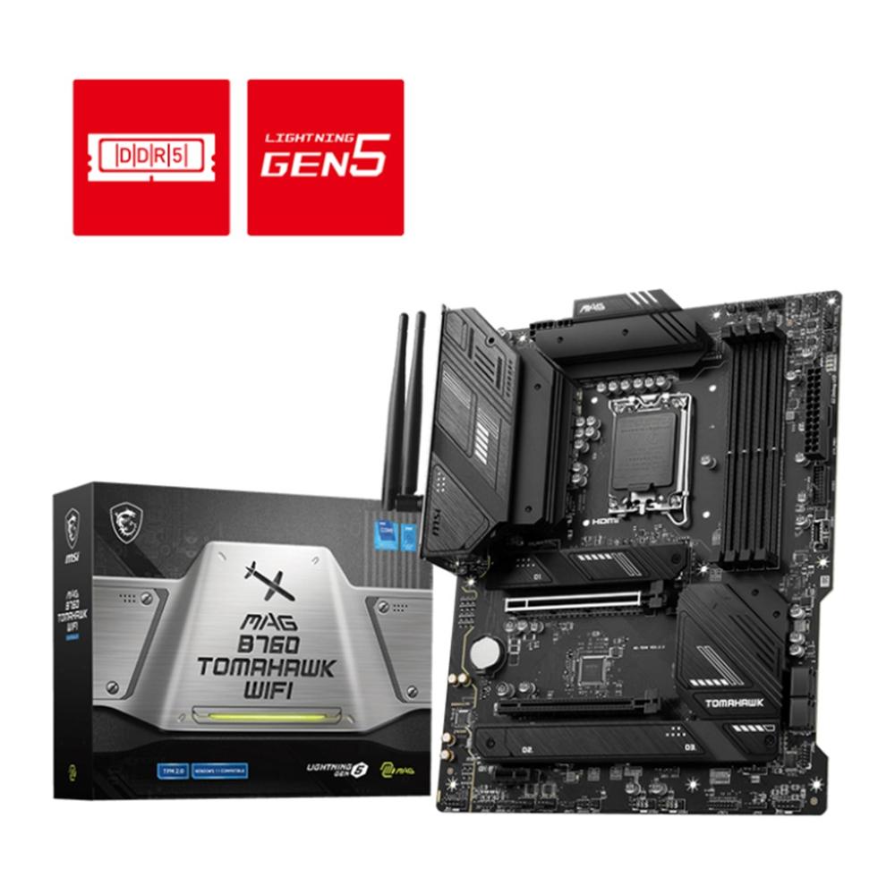 Placa base MSI 1700 mag b760 tomahawk WiFi · 4x DDR5 · 4x SATA 6GB - s 911 - 7d96 - 003