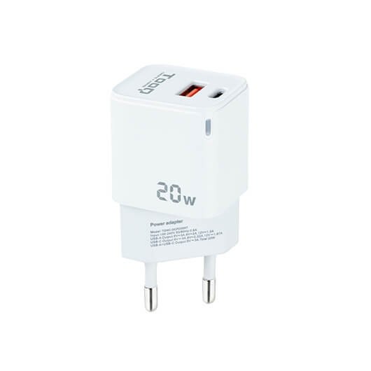 Cargador pared tooq doble usb - c +
