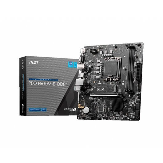 Placa base MSI 1700 pro h610m - e DDR4 ATX · 2x DDR4 · 4x sata3 · 2x USB 3.2 · 4x USB 2.0 911 - 7d48 - 007