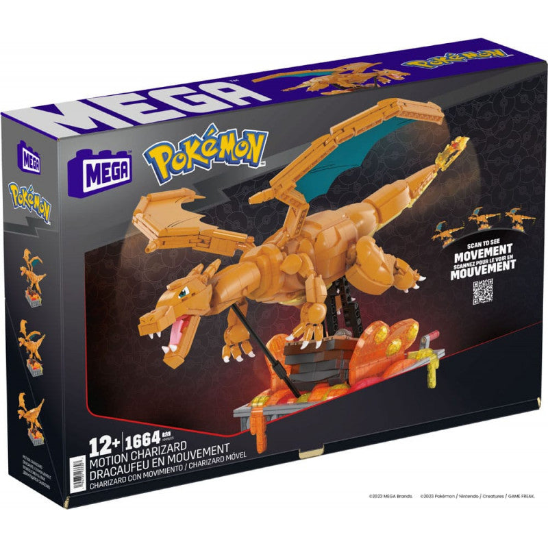 Figura Mattel mega construx motion pokemon motion charizard 1664 pcs