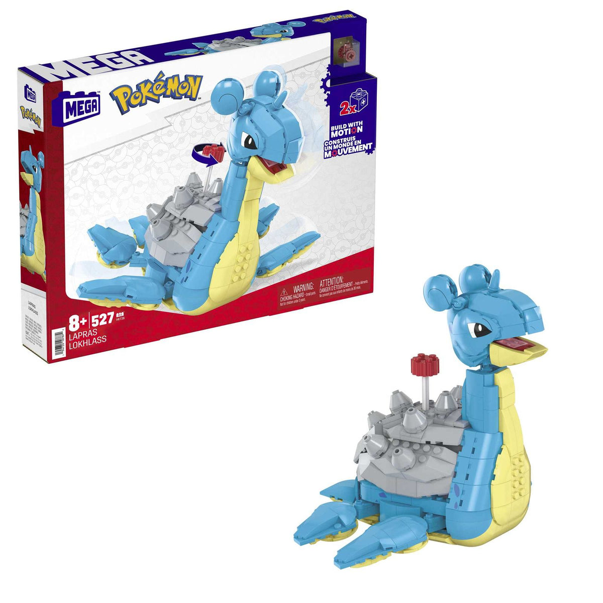 Figura Mattel mega construx pokemon lapras 527 piezas
