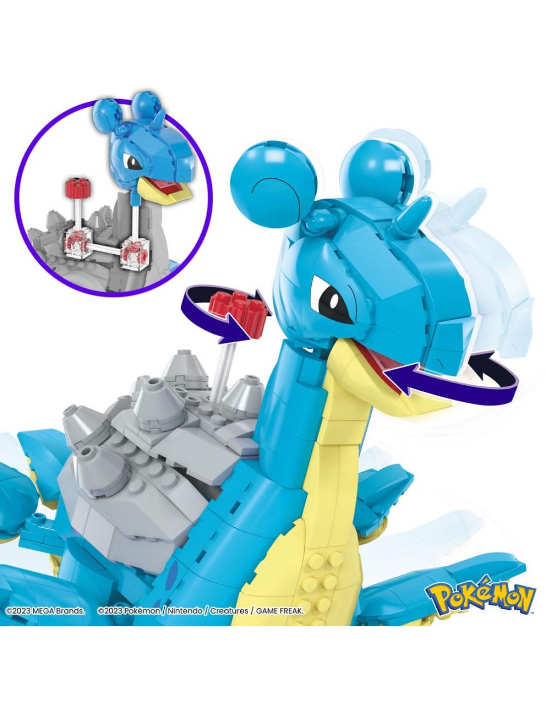 Figura Mattel mega construx pokemon lapras 527 piezas