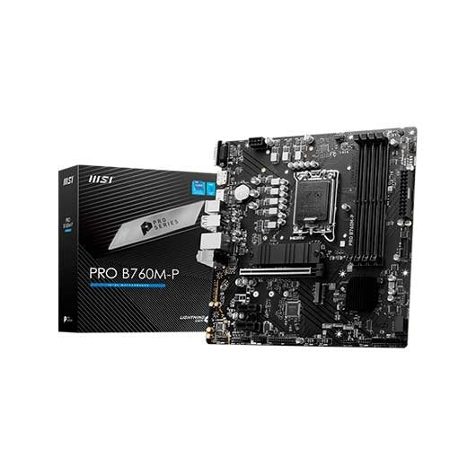 Placa base MSI 1700 pro b760m - p m - ATX · 4x DDR5 · 4x sata3 · 2x USB 3.2 · 1x USB tipo · 4x USB 2.0 911 - 7e02 - 009