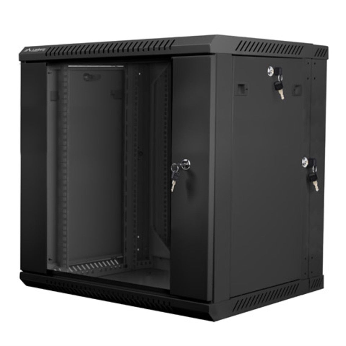Armario Lanberg mural doble sección rack 19 pulgadas 12u - 600x600 negro