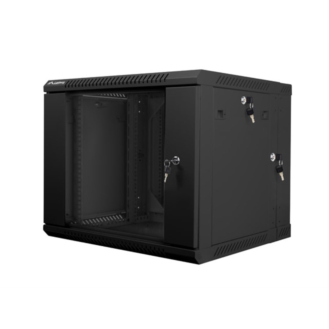 Armario Lanberg mural doble sección rack 19 pulgadas 9u · 600x600 negro