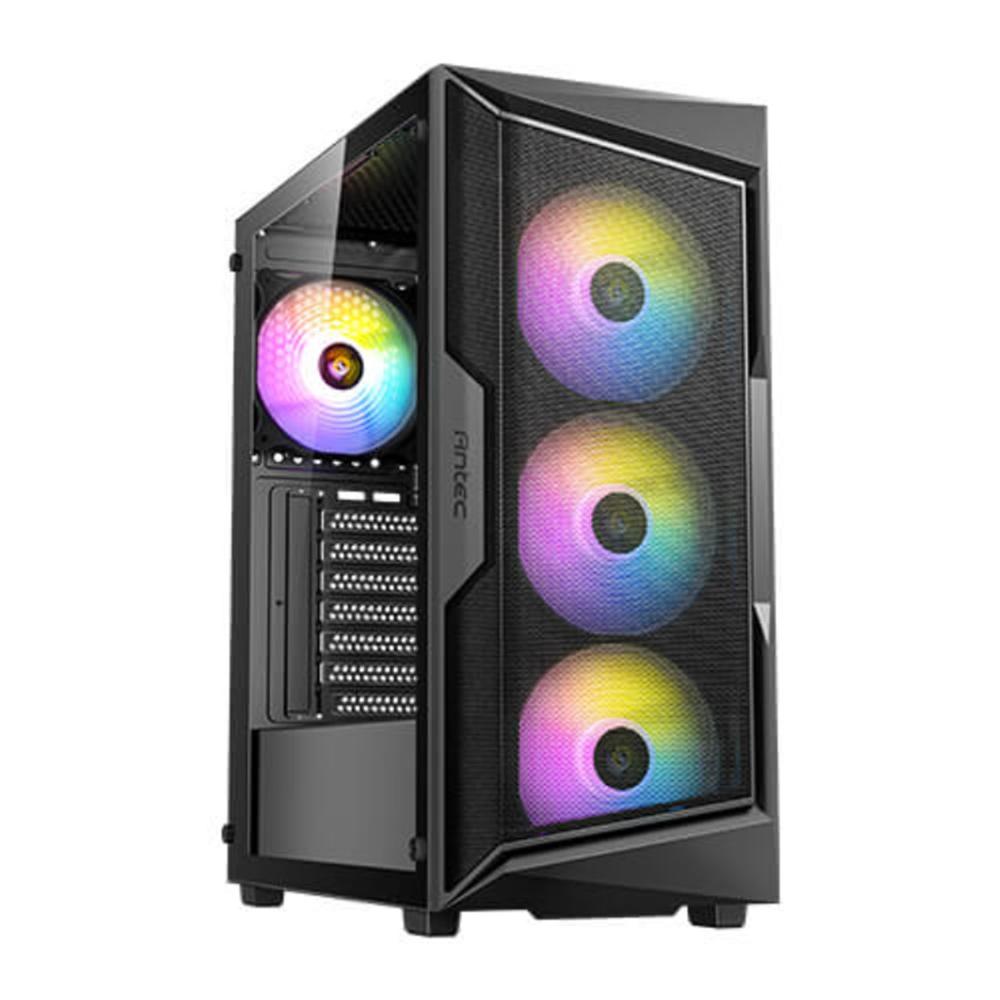 Caja ordenador gaming antex ax61 micro ATX argb cristal templado negro