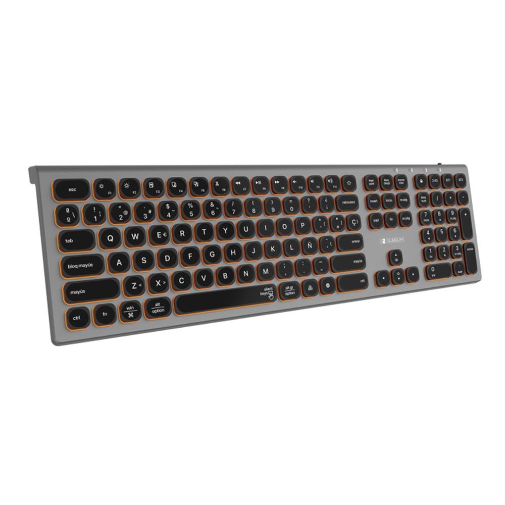 Teclado Subblim master iluminado ext inalámbrico gris - negro