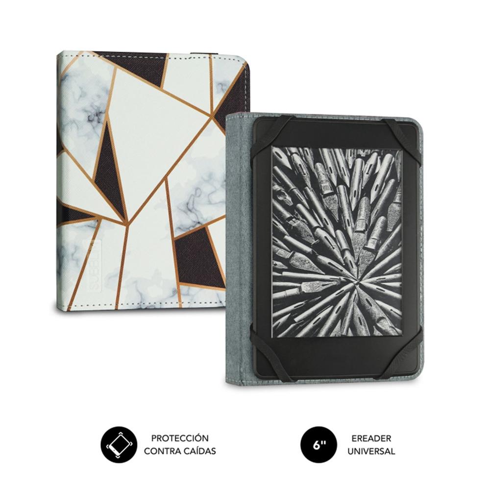 Funda Subblim clever ebook case 6 pulgadas marmol negro