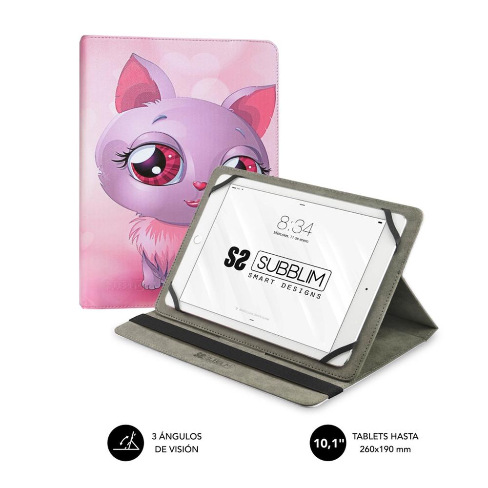 Funda Subblim trendy case para tablet 10.1 pulgadas gato