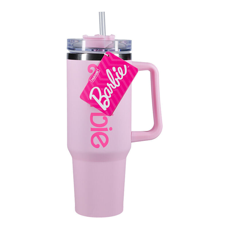 Vaso termo con pajita paladone barbie