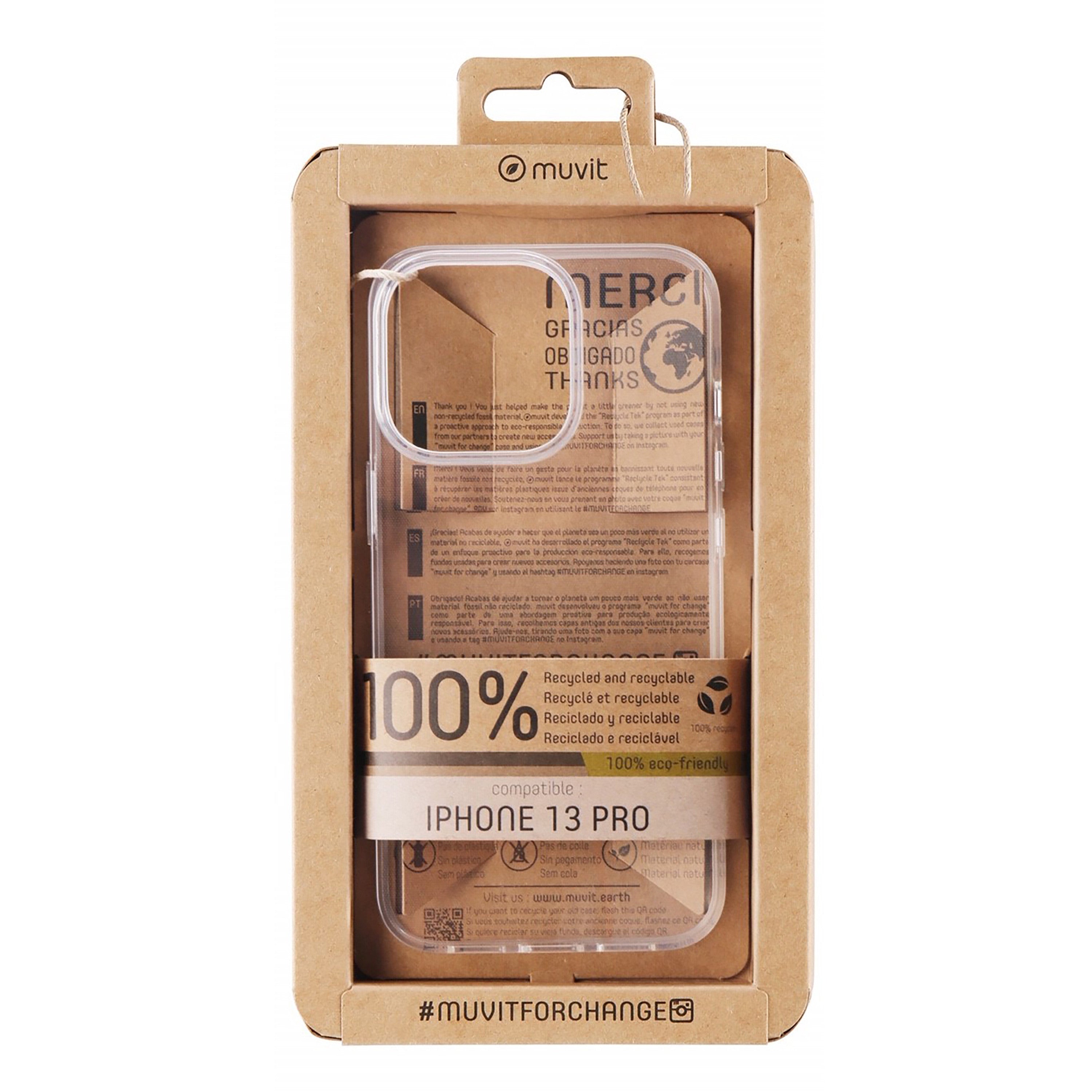 Funda Muvit recycletek para apple iphone 13 pro transparente