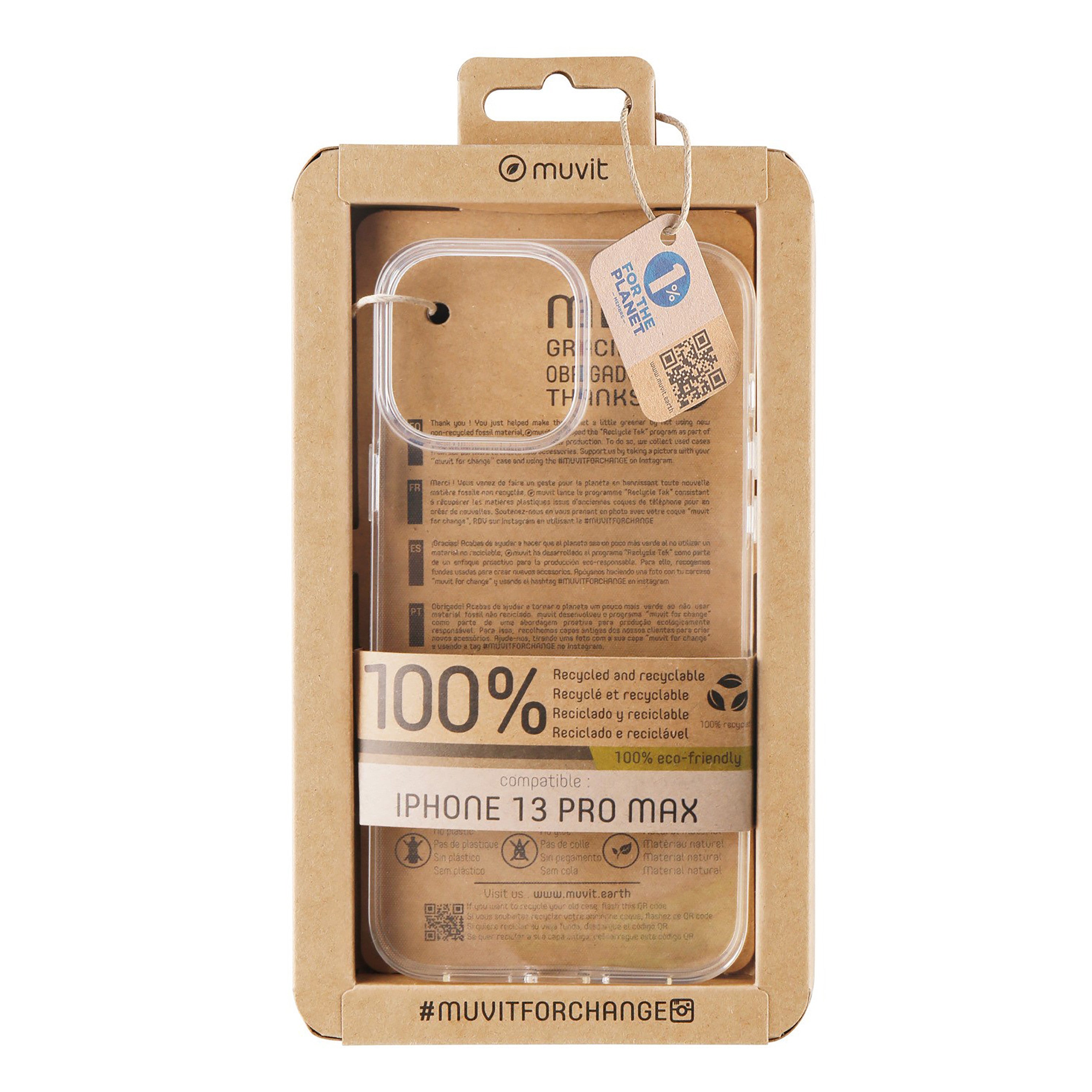 Funda Muvit recycletek para apple iphone 13 pro max transparente