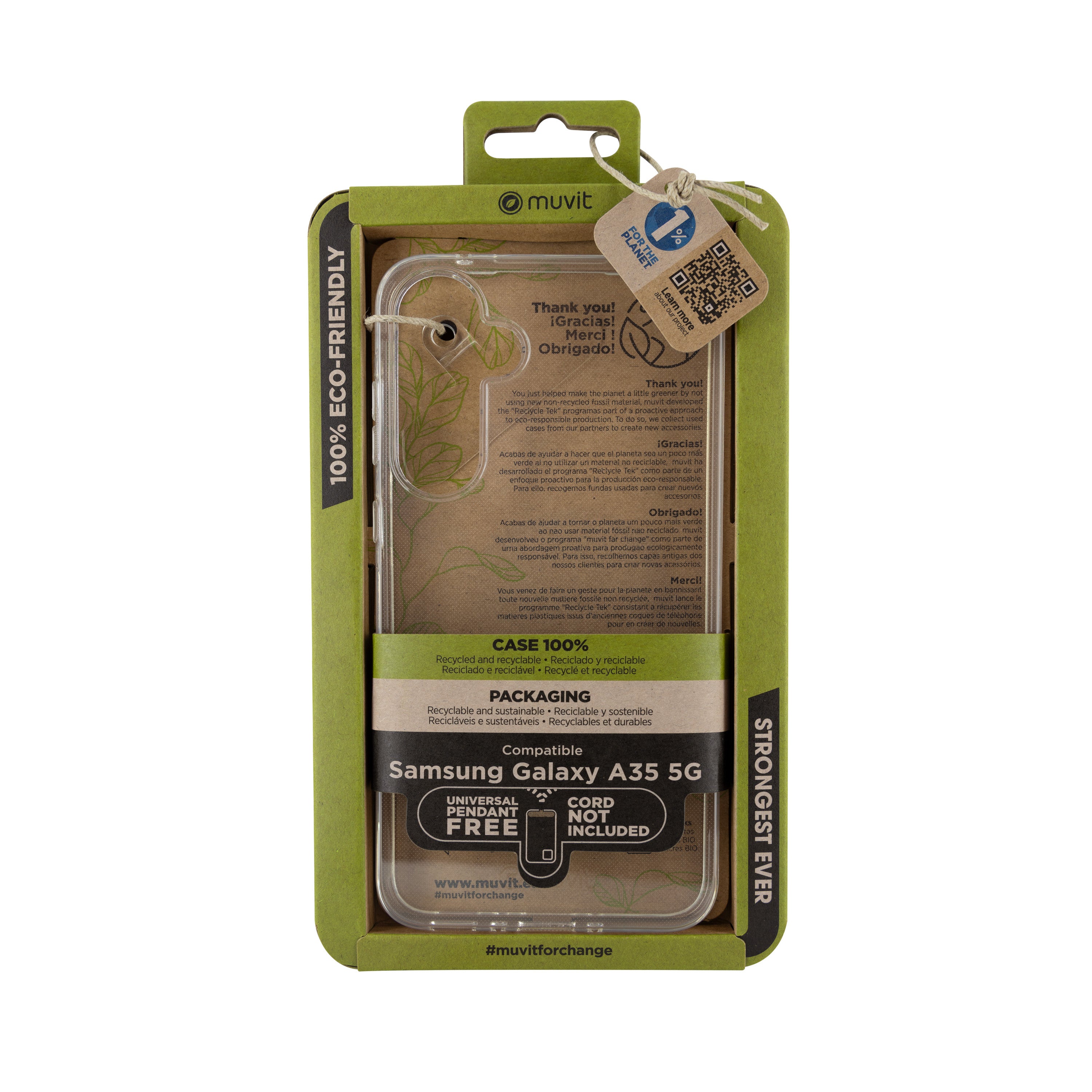 Funda Muvit recycletek para samsung galaxy a35 5G transparente