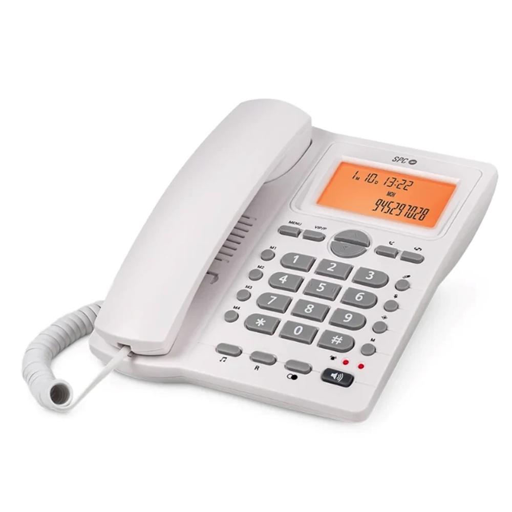 Teléfono fijo SPC office id 2 blanco mute - 24 melodias - tecla r - 4 memorias directas