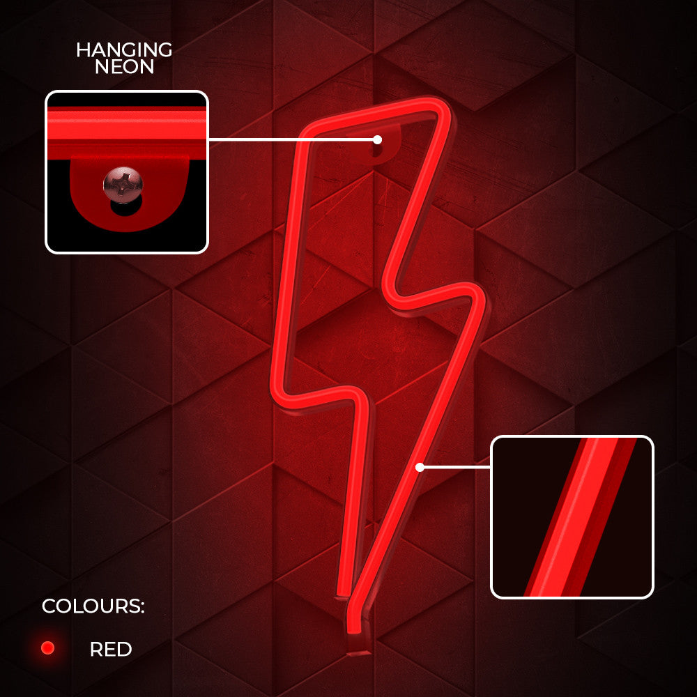 Lámpara Forever neon LED light bolt red bat+usb
