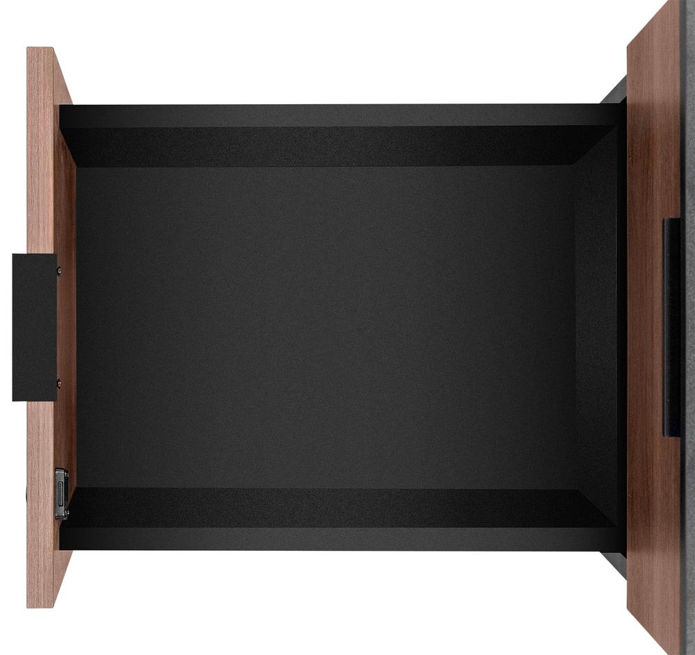 Cajonera phoenix artisan combinación negro y madera nogal