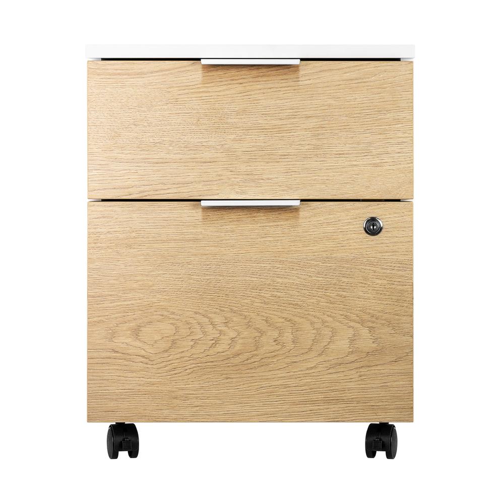 Cajonera phoenix artisan combinación blanca y madera natural