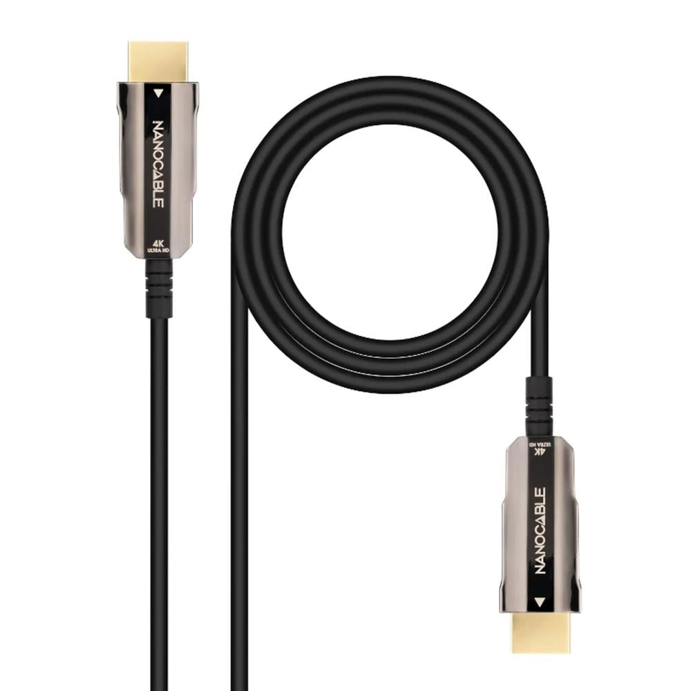 Cable HDMI 4K Nanocable 10m · macho - macho fibra óptica