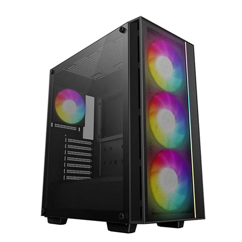 Caja ordenador gaming Deepcool matrexx55 mesh v4 ATX cristal templado negro