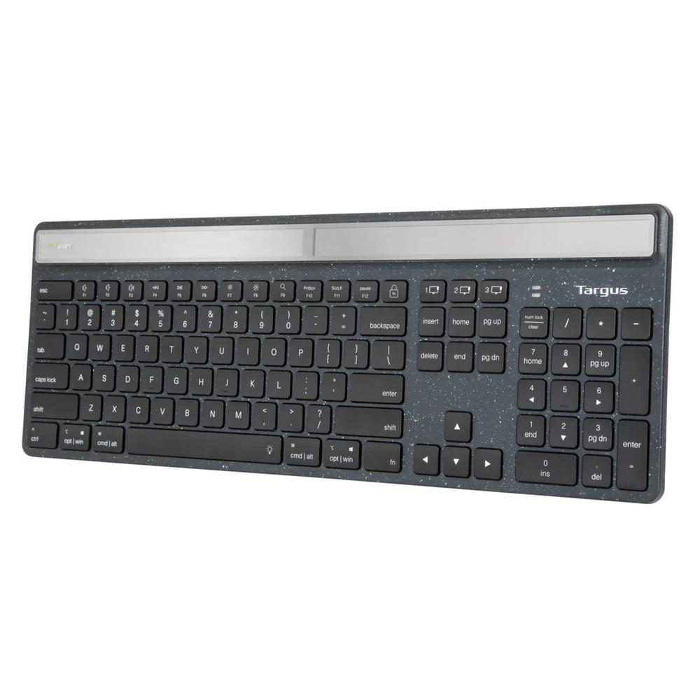Teclado inalámbrico Targus akb868es ecosmart solar keyboard antimicrobiano bluetooth full size USB - c negro