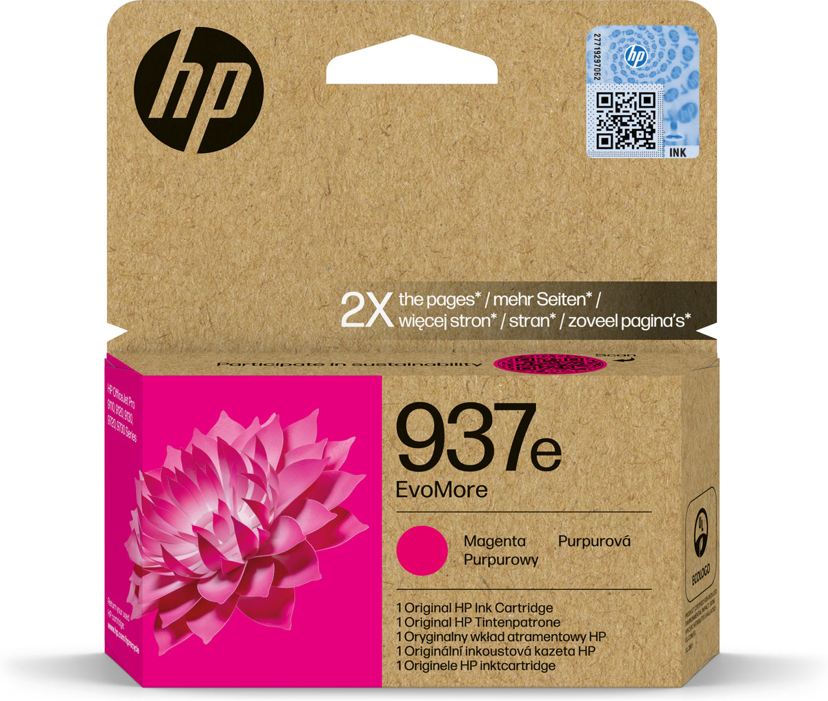 Cartucho tinta HP 937e magenta officejet