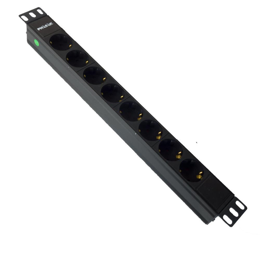 Regleta phasak 8 tomas rack 19 pulgadas