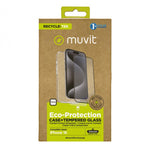 Funda Muvit recycletek para apple iphone 16 transparente + protector cristal templado marco negro