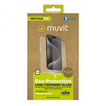 Funda Muvit recycletek para apple iphone 16 pro transparente + protector cristal templado marco negro