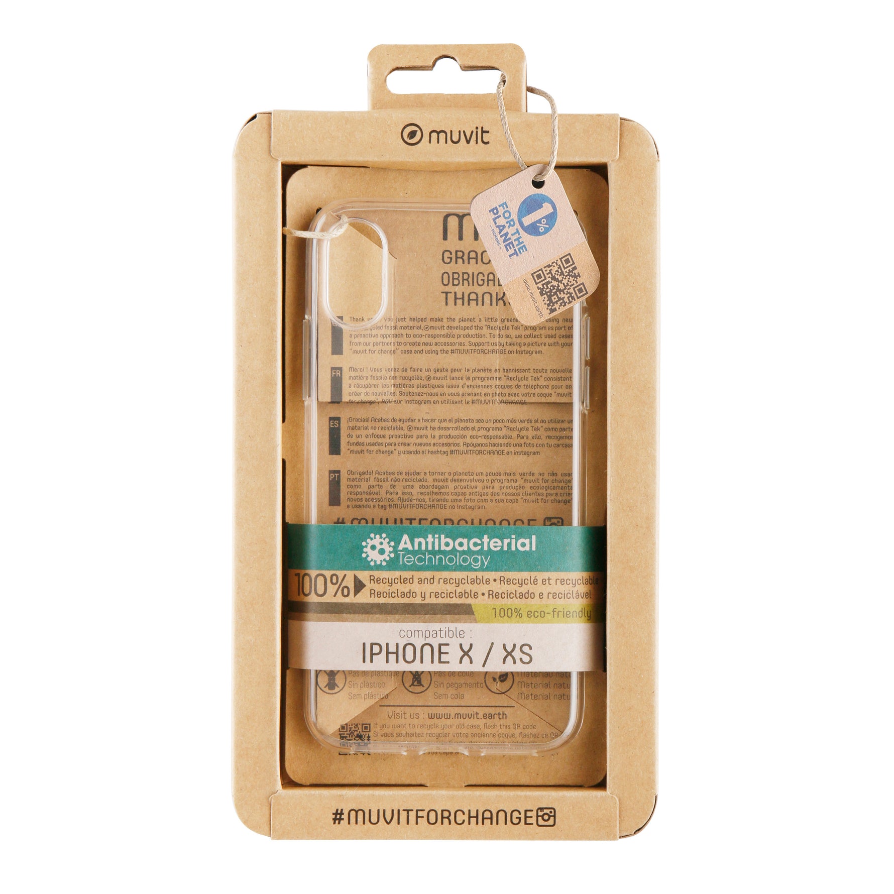 Funda muvit recycletek antibacteriana apple iphone