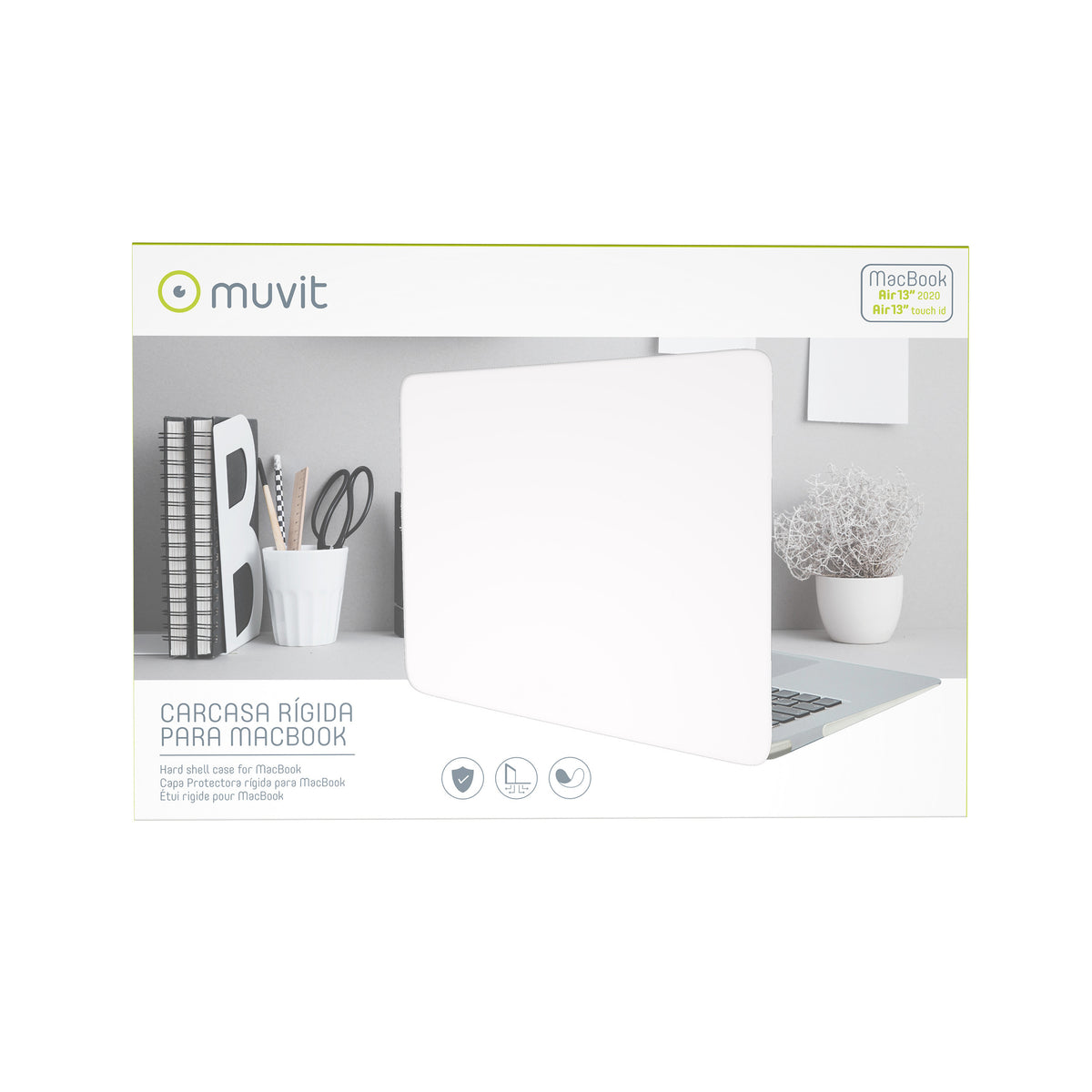 Funda Muvit para apple macbook air 13 pulgadas touch id - air 13 2020 transparente