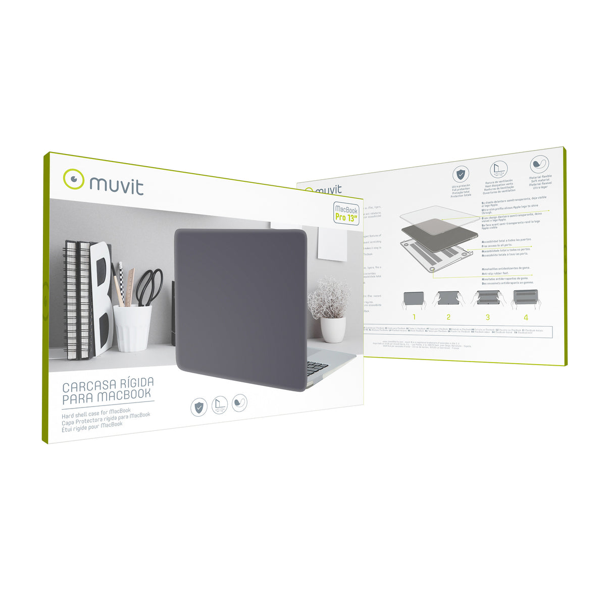 Funda Muvit para apple macbook pro 13 pulgadas negra