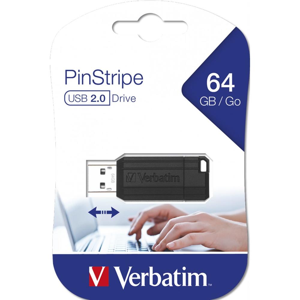 Memoria usb 2.0 Verbatim pinstripe negro
