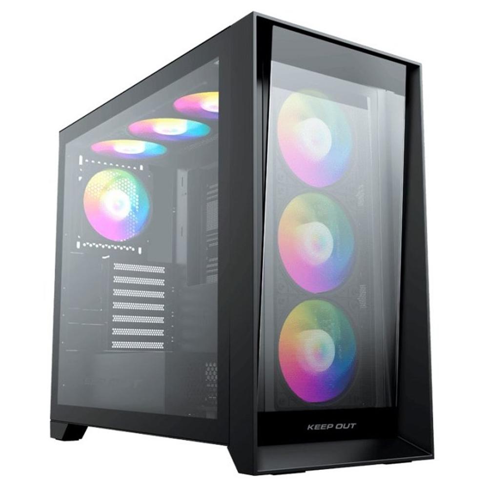 Caja ordenador gaming keep out xc - 911 pro xl e - ATX argb cristal templado USB 3.2 negro