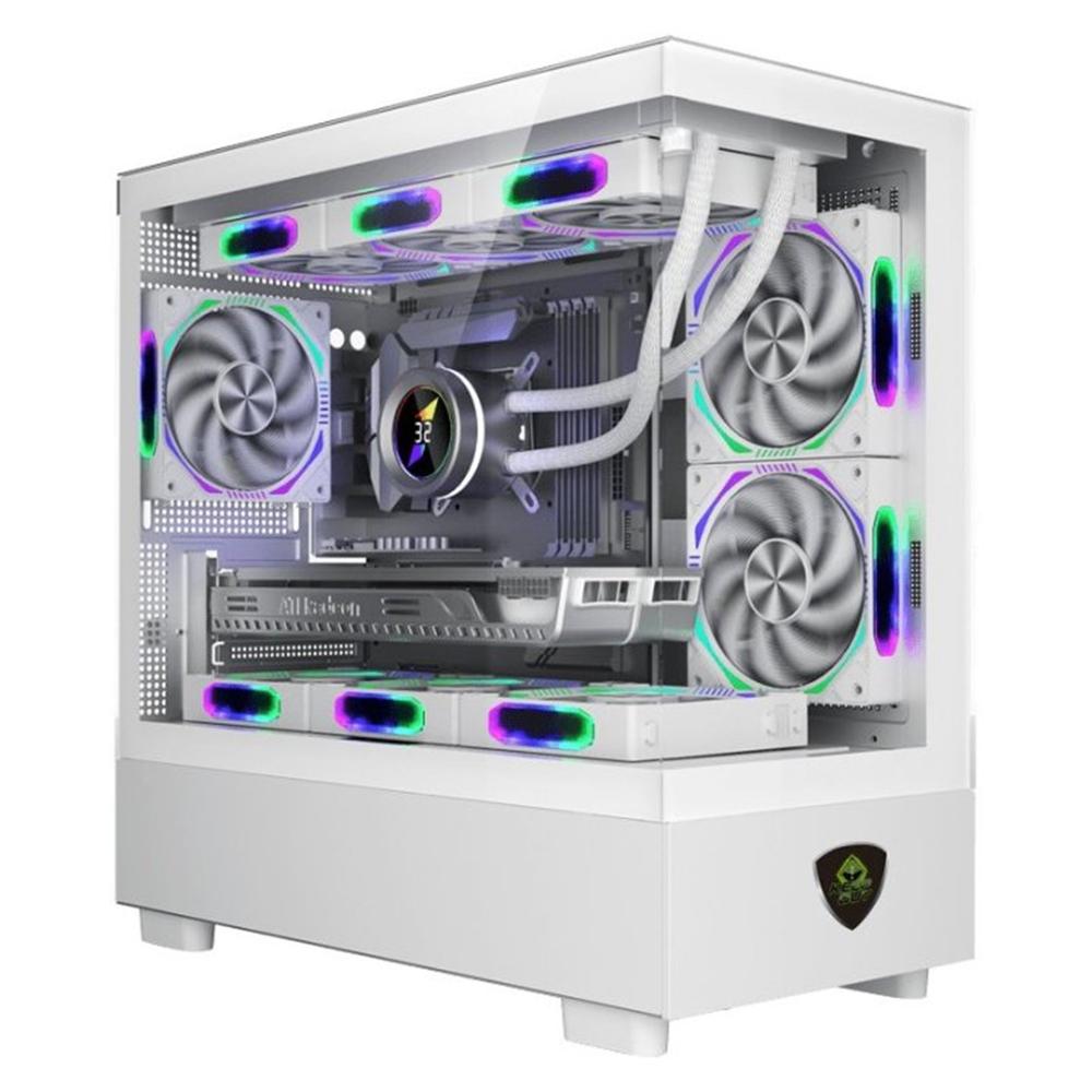 Caja ordenador gaming keep out xc - 301w glass mATX argb cristal templado blanco