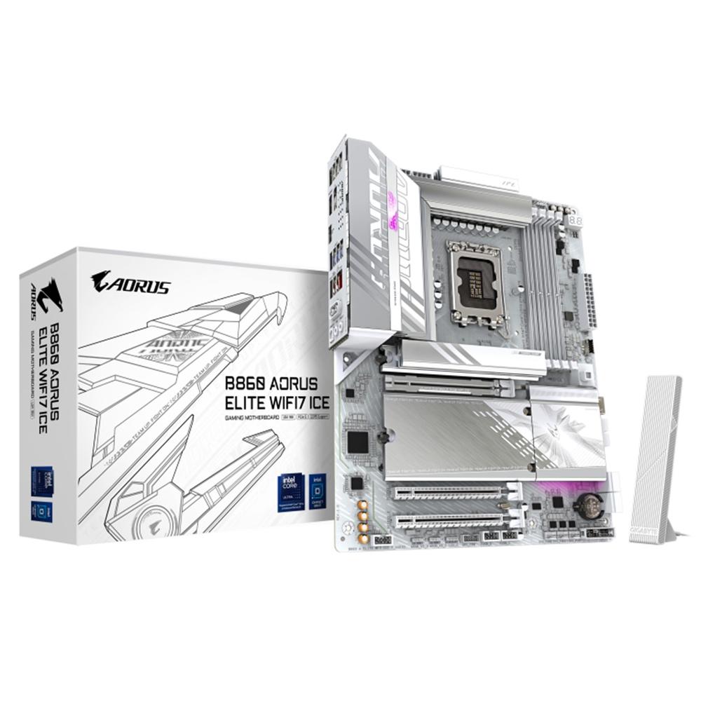 Placa base Gigabyte b860 aorus elite wifi7 ice ATX · 4x DDR5 · 4x sata3 lga 1851
