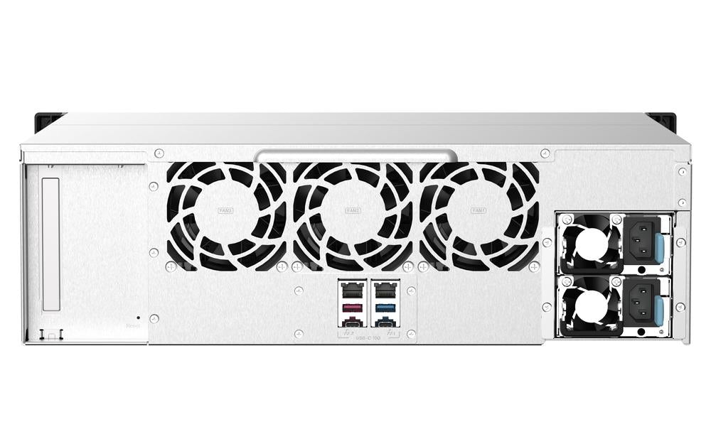 Servidor nas qnap ts - 1673au - rp - 16g 16 bahias 3u rack 16gb gigabit ethernet